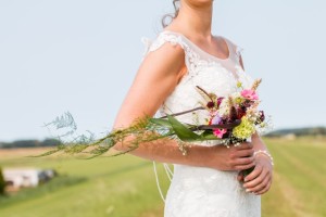 trouwboeket en bruid
